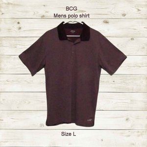 Bcg  mens size L polo shirt heather burgundy short sleeves